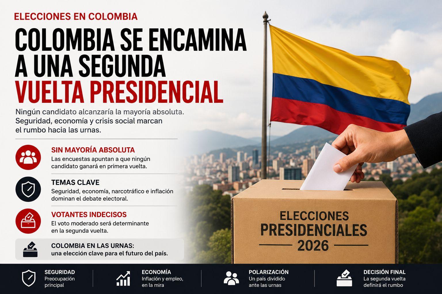 Colombia se perfila hacia una segunda vuelta presidencial en medio de una elección marcada por la tensión política